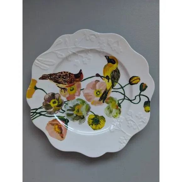 NEW Set of 4 Anthropologie Nathalie Lete Marais Stoneware Dessert Plates